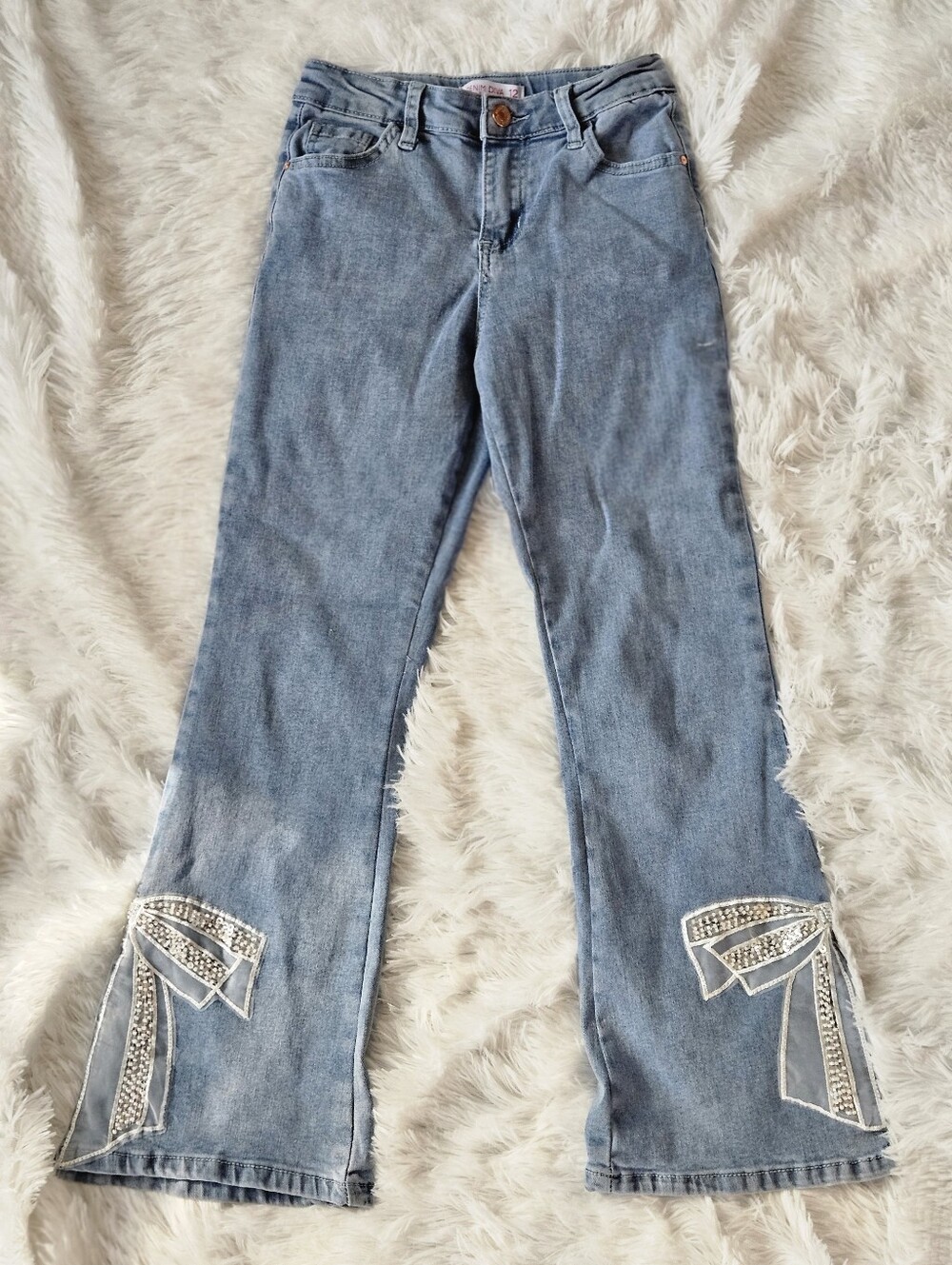 Embellished Light Blue Girl's Flared Jeans